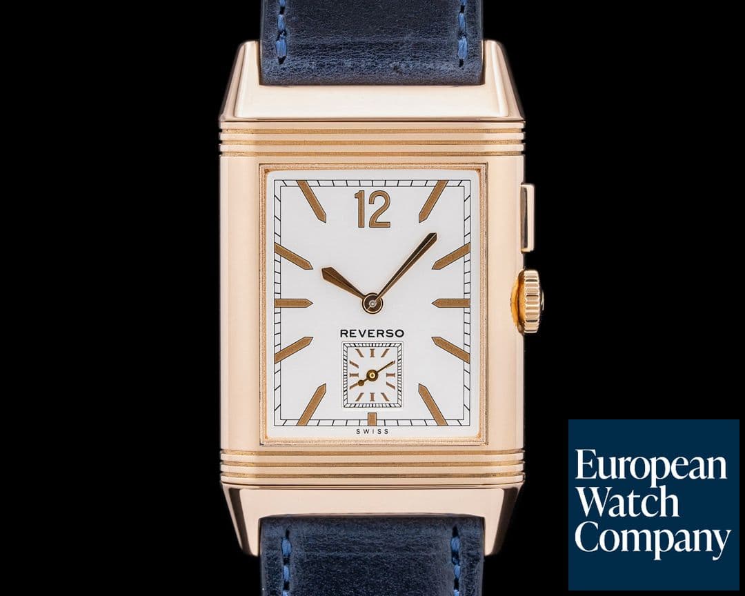 Image of Jaeger LeCoultre Q3782520 Reverso Grande Ultra Thin Duoface 18K Rose Gold Silver Dial