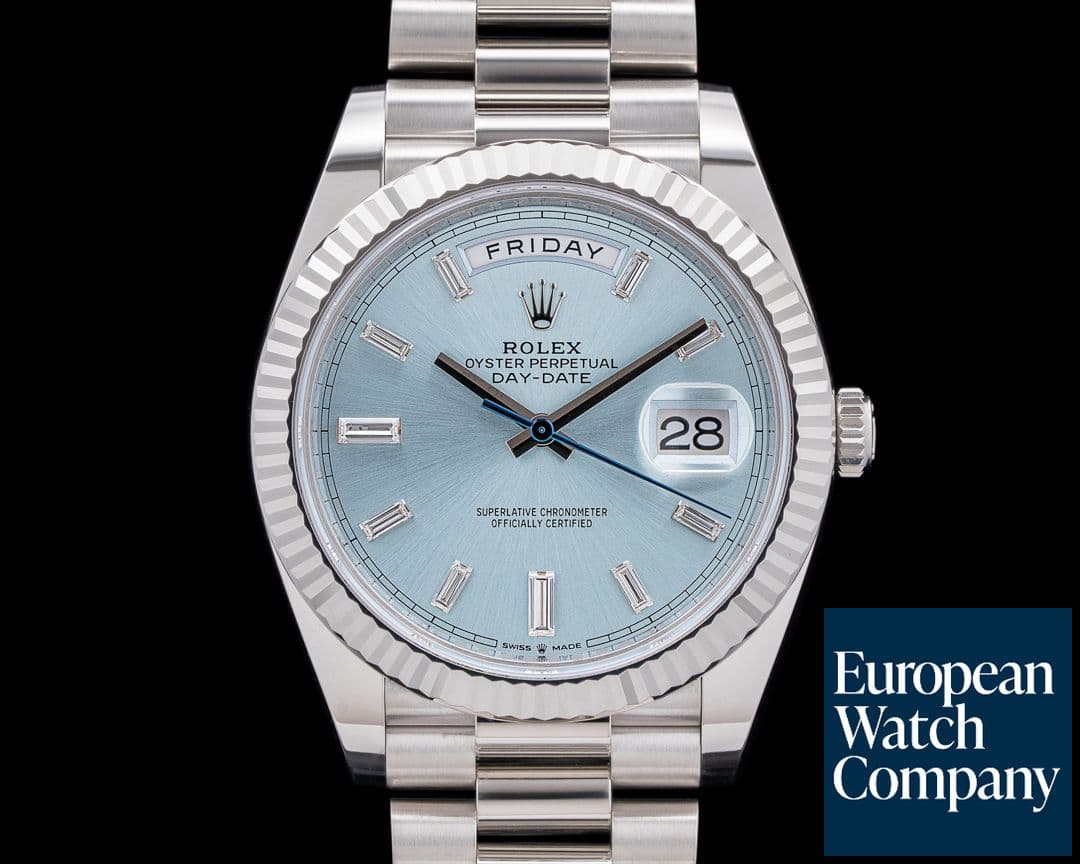 Image of Rolex 228236 Day-Date 40MM Platinum Ice Blue Diamonds Dial