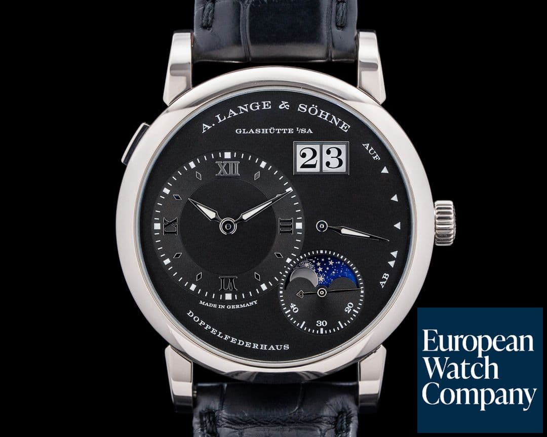 Image of A. Lange and Sohne 192.029 Lange 1 Moon Phase 18K White Gold Black Dial