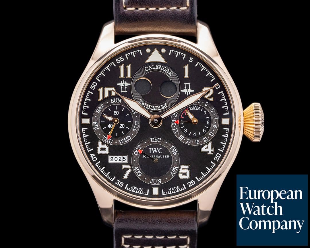Image of IWC Big Pilot Perpetual Calendar Antoine De Saint Exupery 18K RG Brown Dial