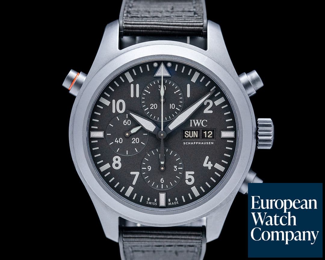 Image of IWC Pilot's Watch Double Chronograph TOP GUN Ceratanium Black Dial