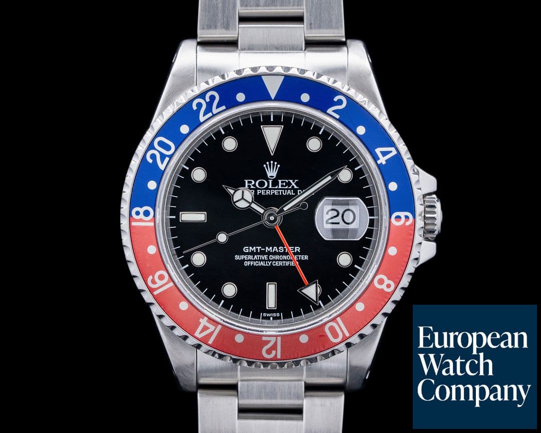 Image of Rolex 16700 GMT-Master Pepsi SS Black Dial FULL SET