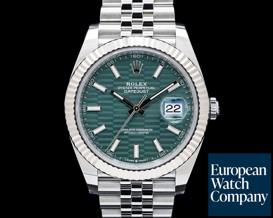 Image of Rolex 126334 Datejust 41MM Jubilee SS Green Motif Dial