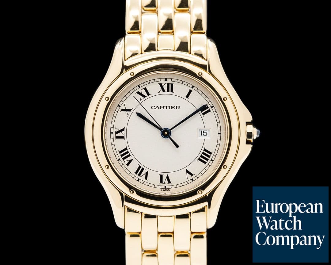 Image of Cartier W25013B9 Cougar 18K Yellow Gold Silver Dial