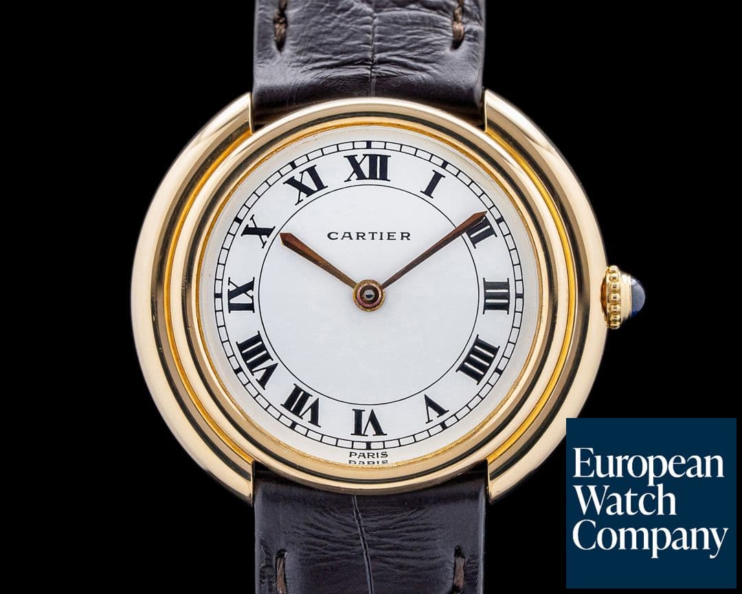 Image of Cartier 17003 Vendome 33MM 18K Yellow Gold White Dial
