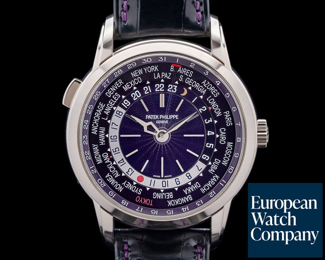 Image of Patek Philippe World Time Date "Tokyo Edition" 18K White Gold Purple Dial UNWORN