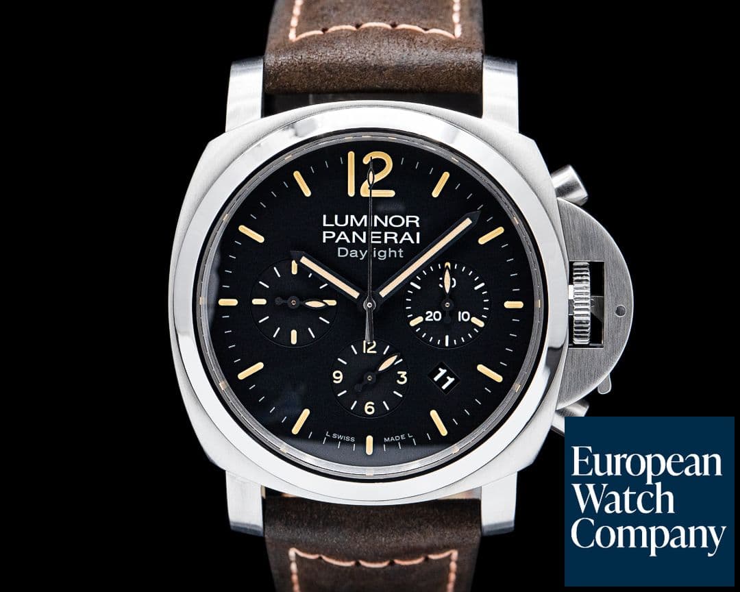 Image of Panerai PAM00356 Luminor 1950 Chrono Daylight SS Black Dial