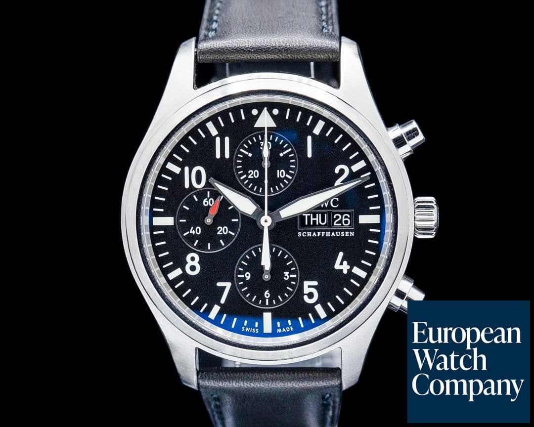 Image of IWC IW371701 Pilot Chronograph SS Black Dial