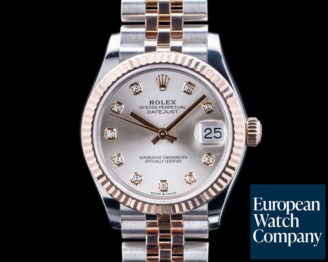 Image of Rolex 278271 Datejust 31 18K Rose Gold Silver Diamond Dial