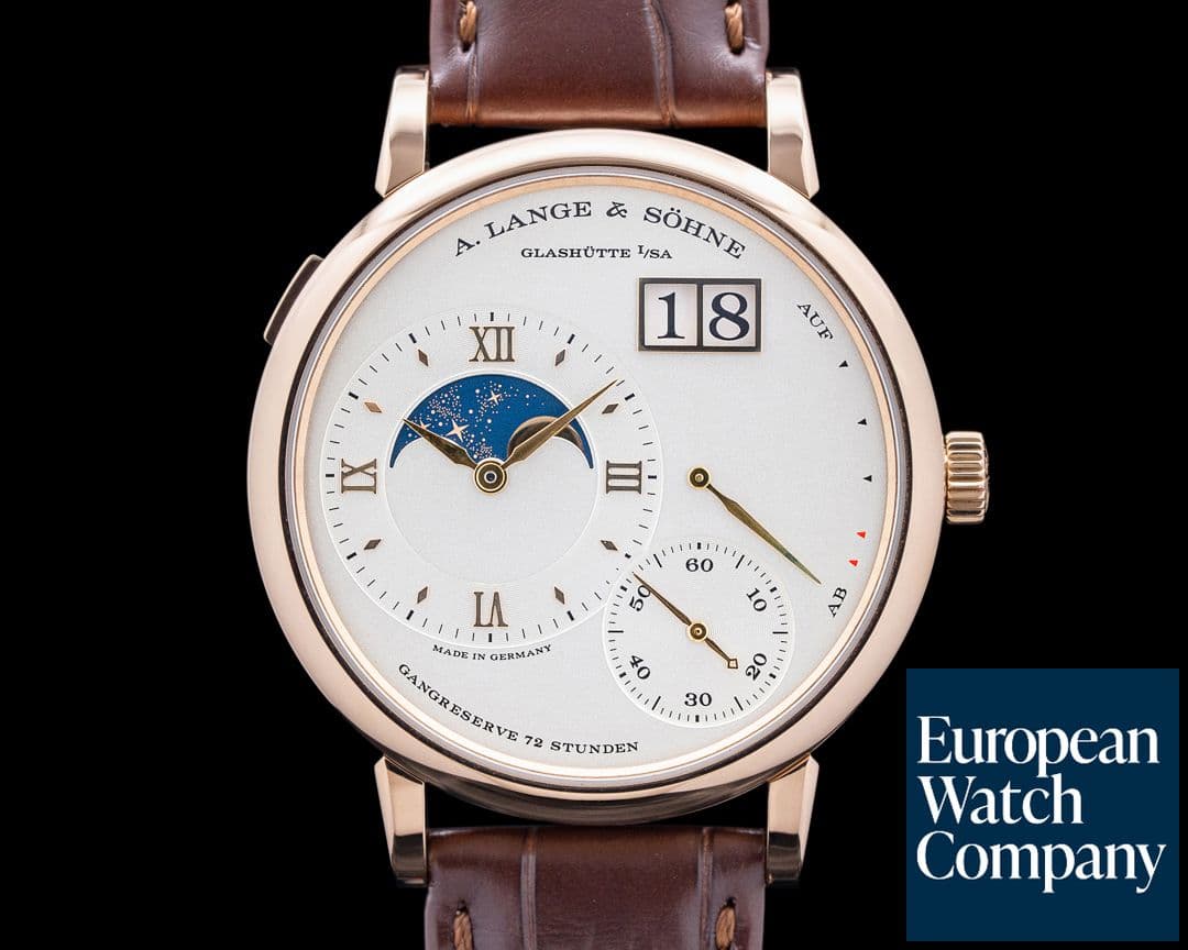 Image of A. Lange and Sohne 139.032 Grand Lange 1 Moon Phase 18K Rose Gold Silver Dial