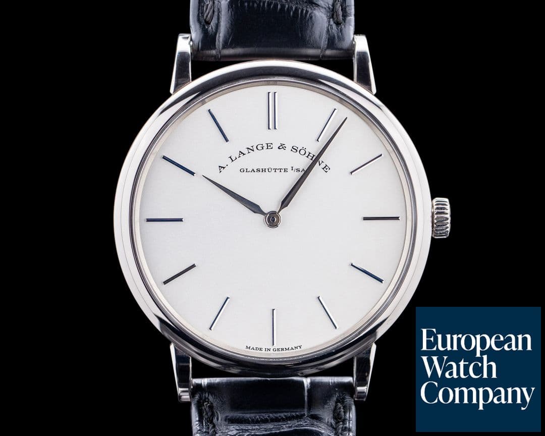Image of A. Lange and Sohne 201.027 Saxonia Thin Manual Wind 18K White Gold Silver Dial