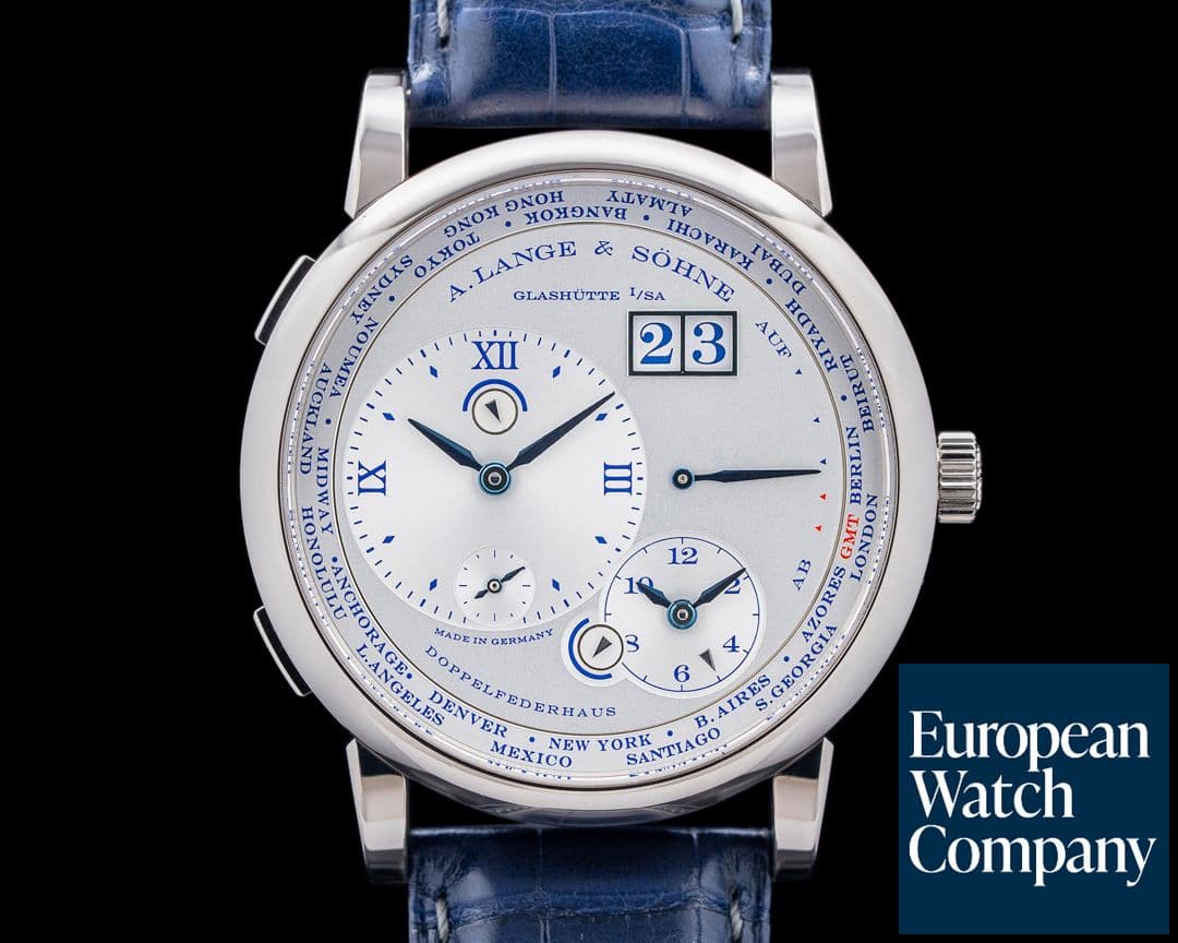Image of A. Lange and Sohne 116.066 Lange 1 Time Zone 25th Anniversary 18K WG Silver Dial