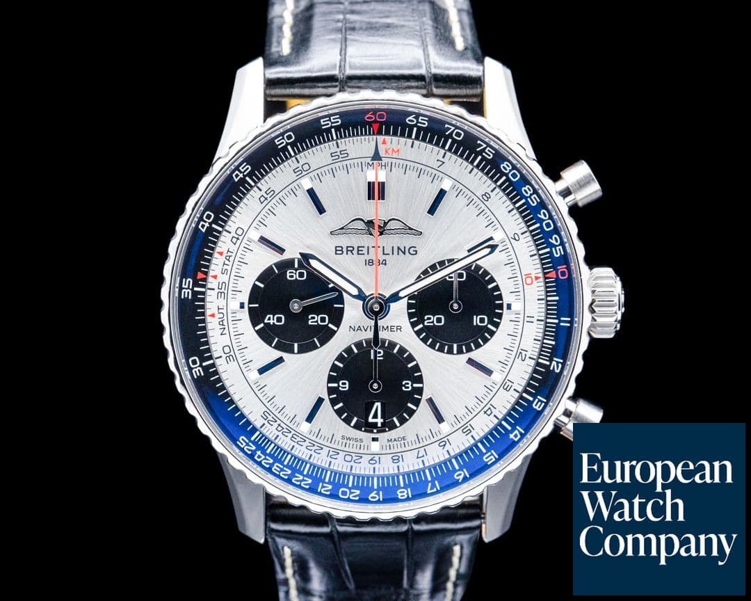 Image of Breitling AB0138241G1P1 Navitimer B01 Chronograph 43 SS Silver Dial