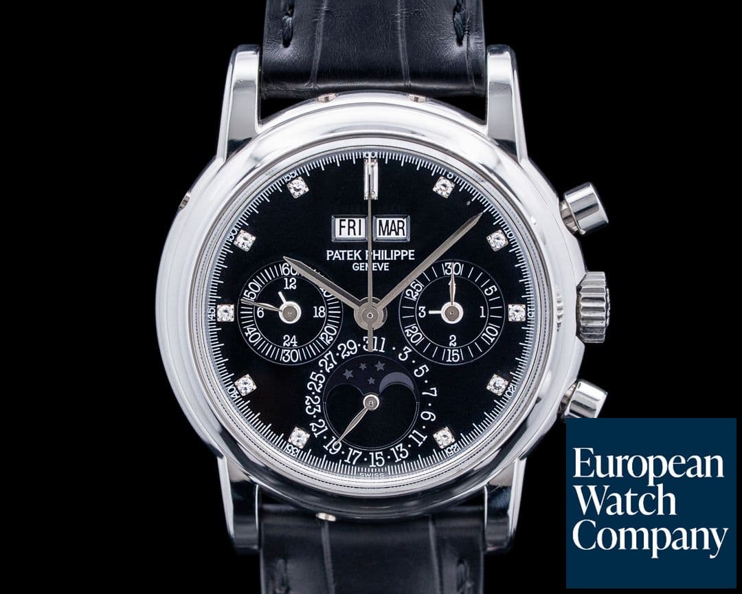 Image of Patek Philippe 3970EP-019 Perpetual Calendar Chronograph Platinum Black Diamond Dial