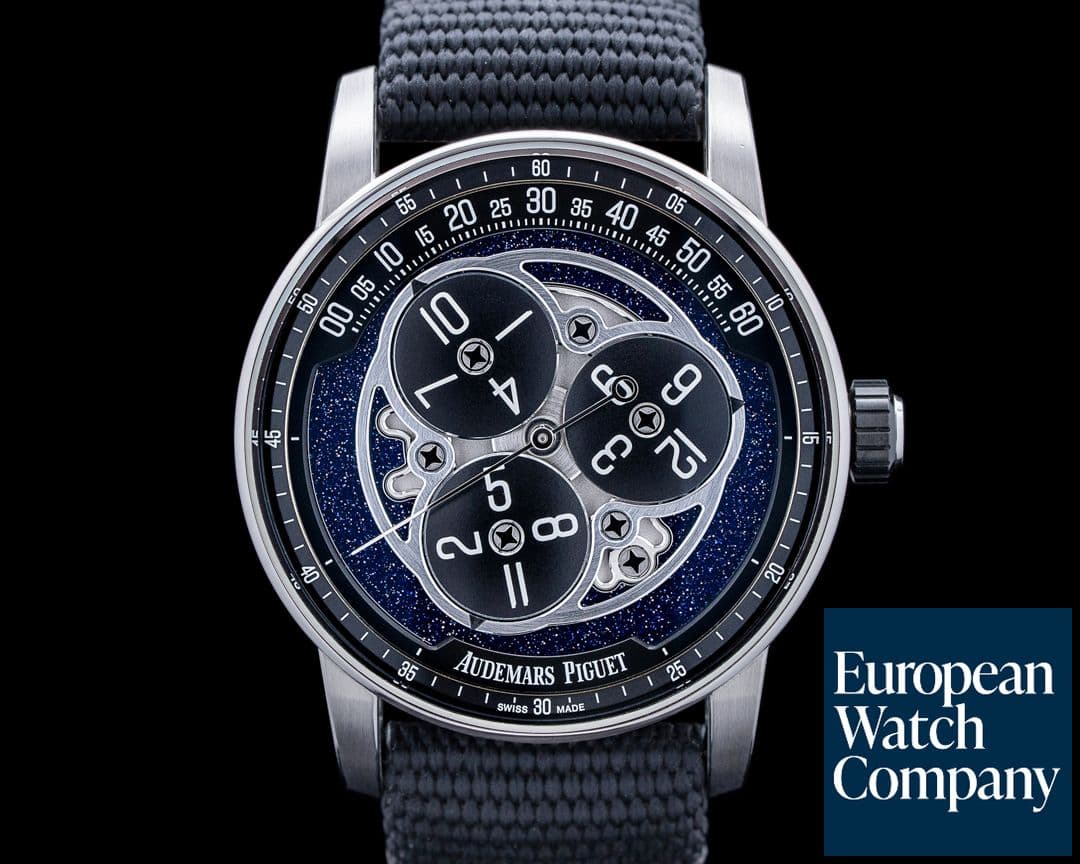 Image of Audemars Piguet 15212NB Code 11:59 Starwheel 18K White Gold Blue Aventurine Dial