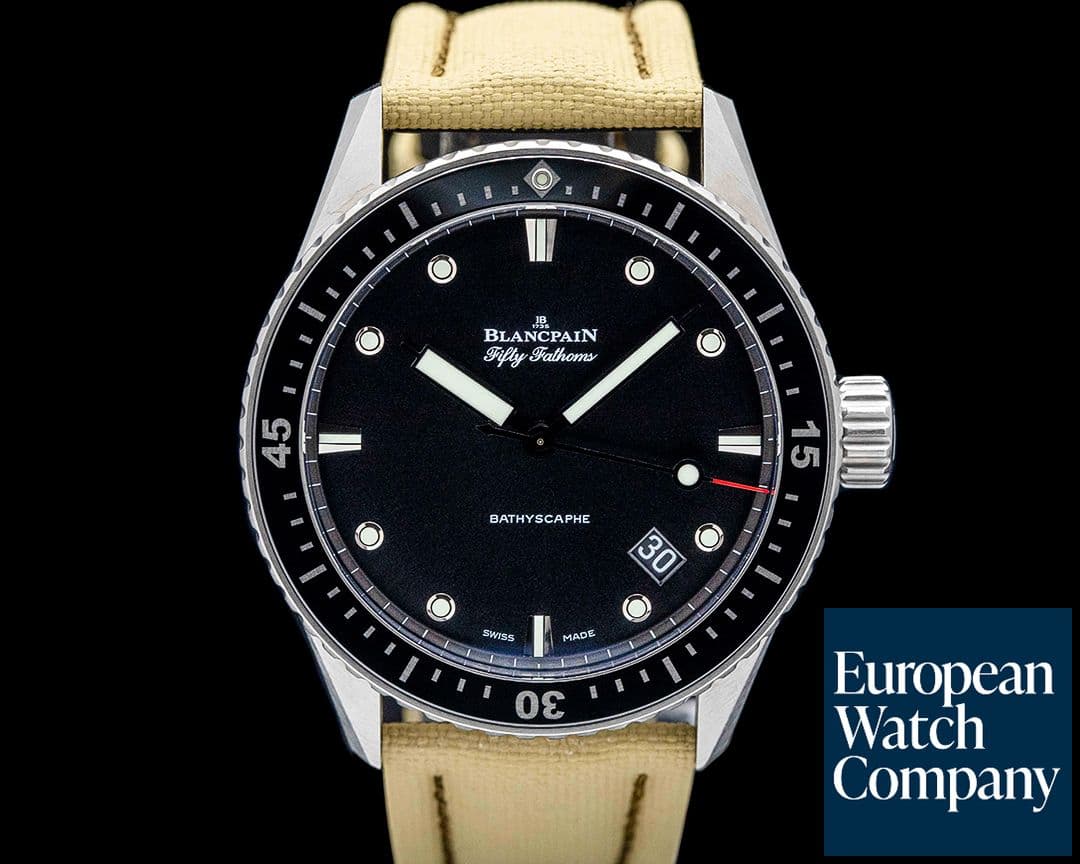Image of Blancpain 5000-1230-B52A Fifty Fathoms Bathyscaphe Titanium Black Dial