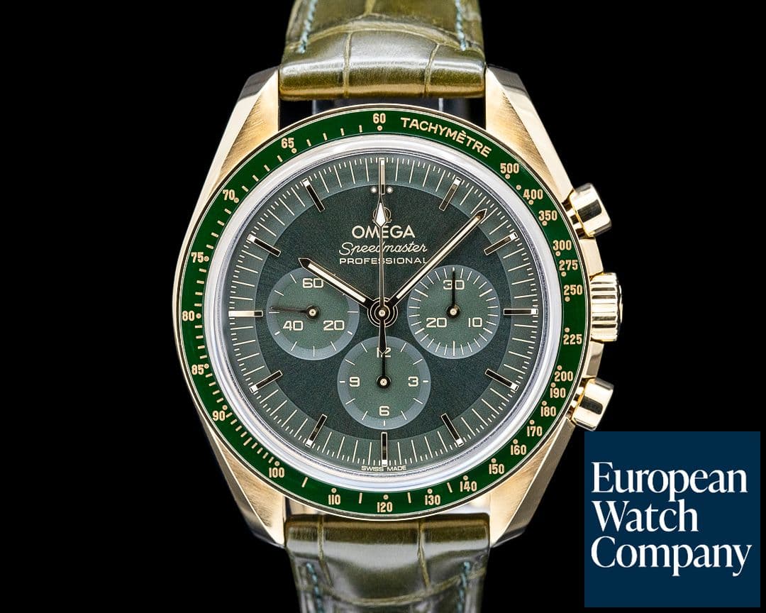 Image of Omega Speedmaster Moonwatch Professional 18K Moonshine Gold Green Dial