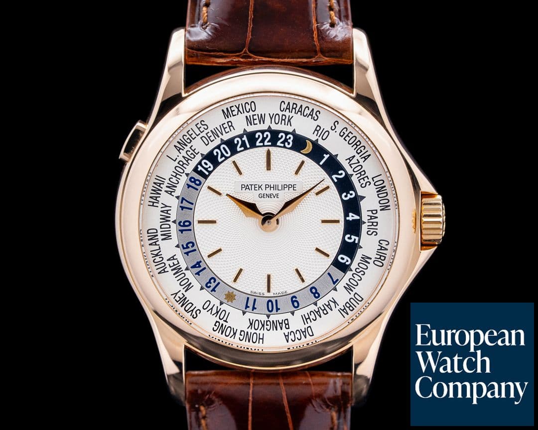 Image of Patek Philippe 5110R-001 World Time 18K Rose Gold Silver Dial
