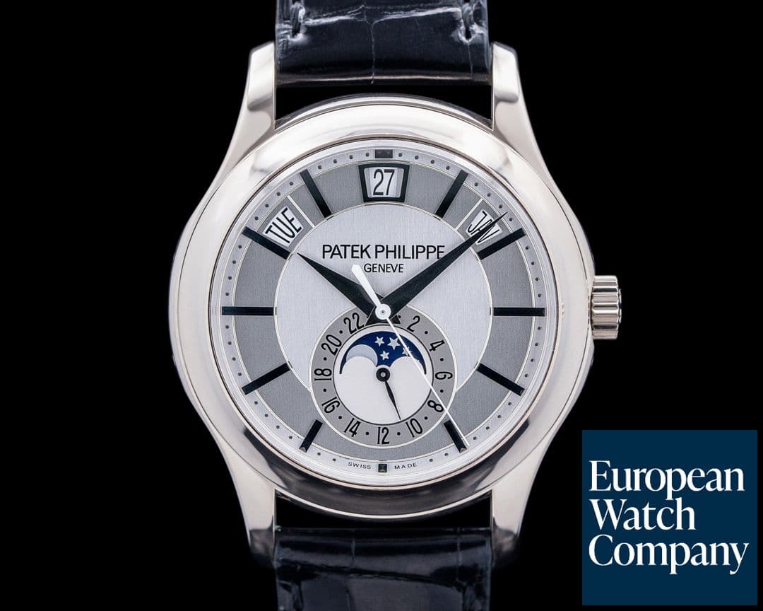 Image of Patek Philippe 5205G-001 Annual Calendar 18K White Gold Silver Dial + Deployment