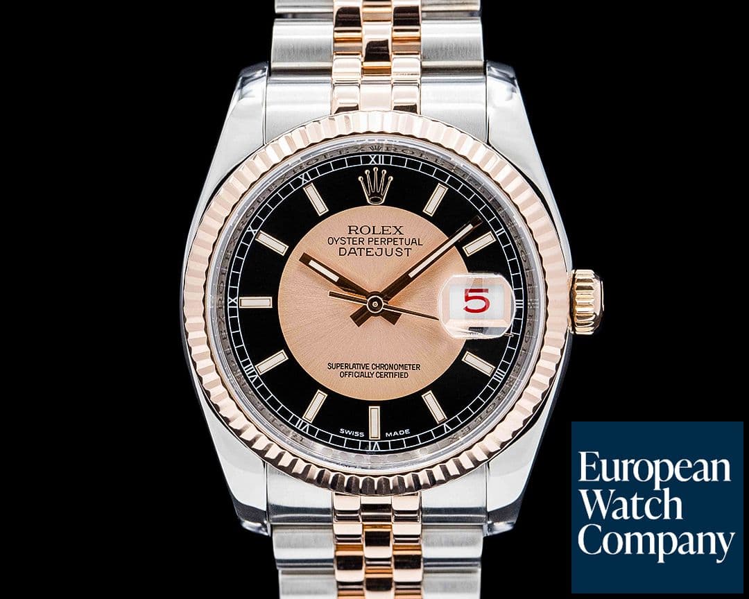 Image of Rolex 116231 Datejust 36 SS / 18K RG Tuxedo Dial
