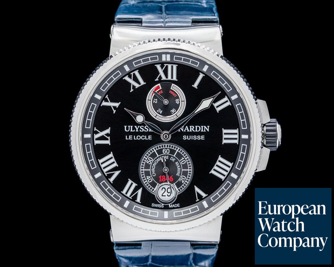 Image of Ulysse Nardin 1183-126-3/42 Marine Chronometer 43mm SS Black Dial