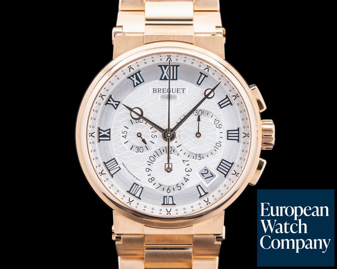 Image of Breguet 5527BR Marine Chronograph 18K Rose Gold Silver Dial 2024