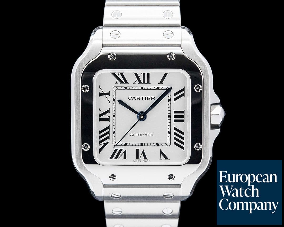 Image of Cartier WSSA0029 Santos de Cartier Medium SS Silver Opaline Dial