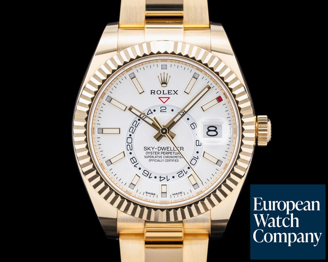 Image of Rolex 326938 Sky Dweller 18K Yellow Gold Silver Dial