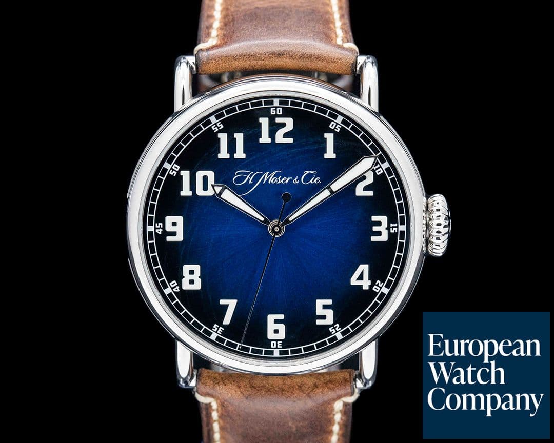Image of H. Moser and Cie. 8200-1201 Heritage Centre Seconds SS Funky Blue Fume Dial