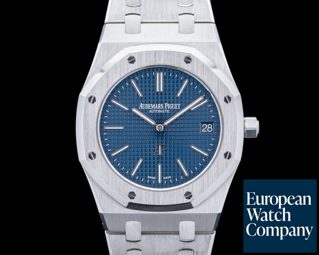Image of Audemars Piguet 15202ST Royal Oak Jumbo Extra-Thin SS Blue Dial