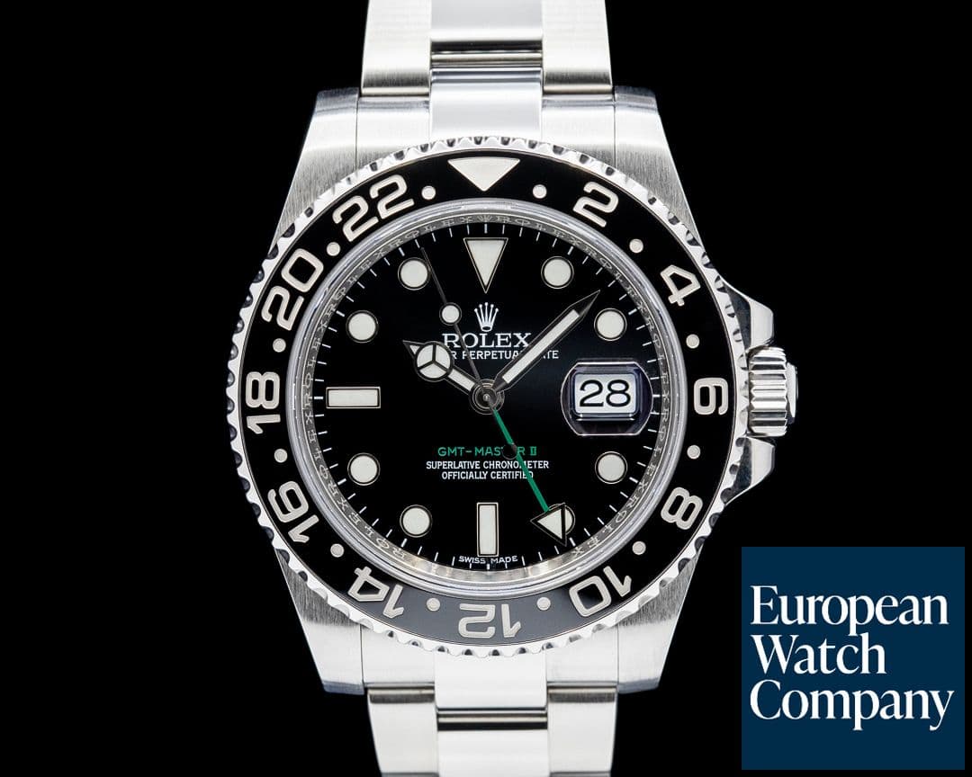 Image of Rolex 116710LN GMT-Master II "Green Arrow" SS Black Dial