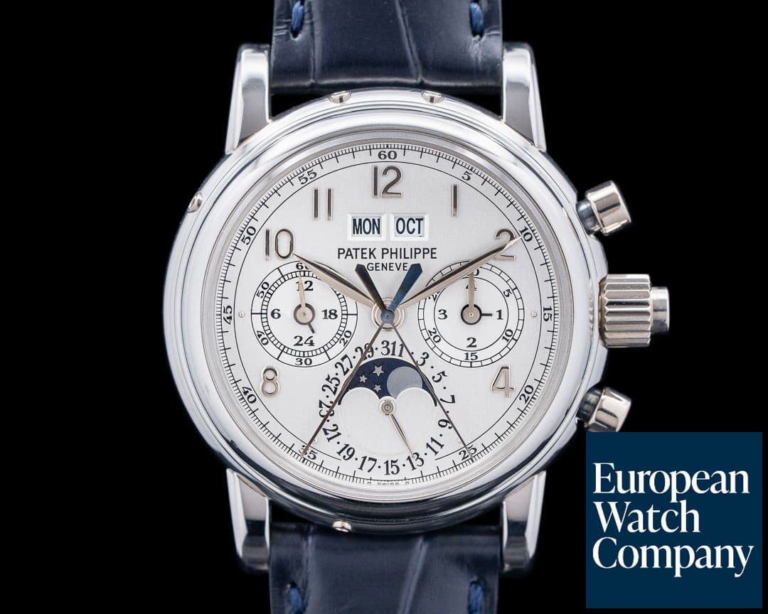 Image of Patek Philippe 5004P Perpetual Calendar Split Chronograph Platinum Silver Dial 1998