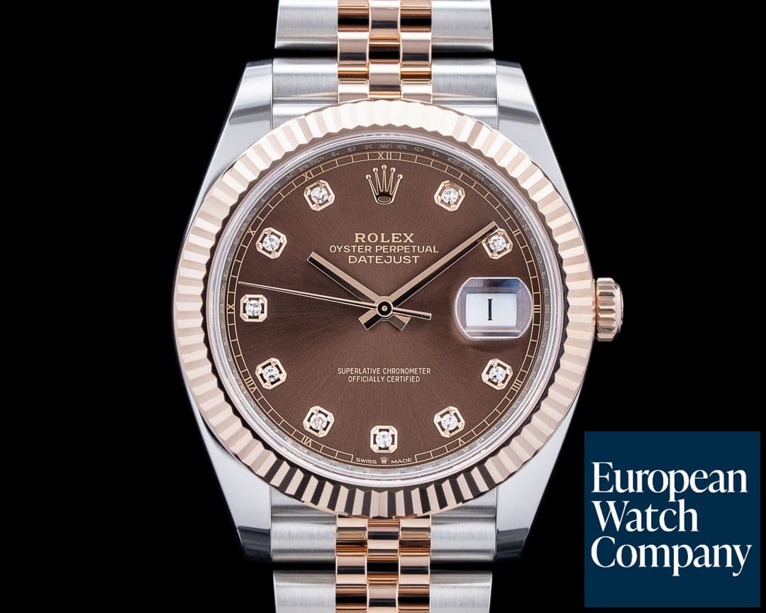 Image of Rolex 126331 Datejust 41 18K Everose Gold / SS Chocolate Diamond Dial 2024