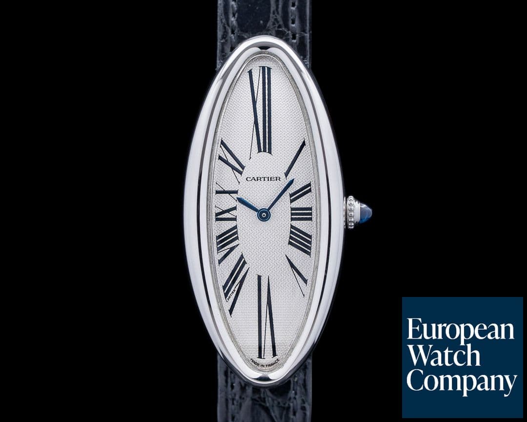 Image of Cartier 2514 Baignoire Allongee 18K White Gold Silver Dial
