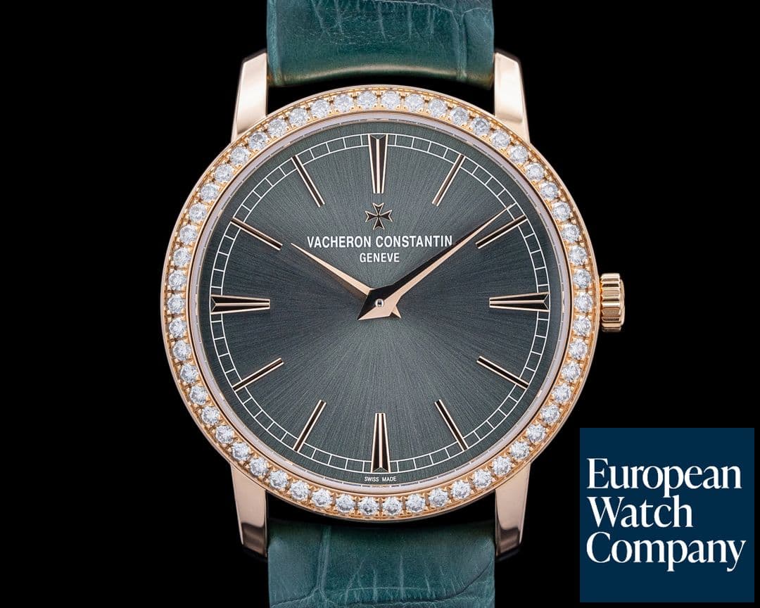 Image of Vacheron Constantin 1405T/000R Traditionnelle Diamond Bezel 18K Rose Gold Green Dial 2024