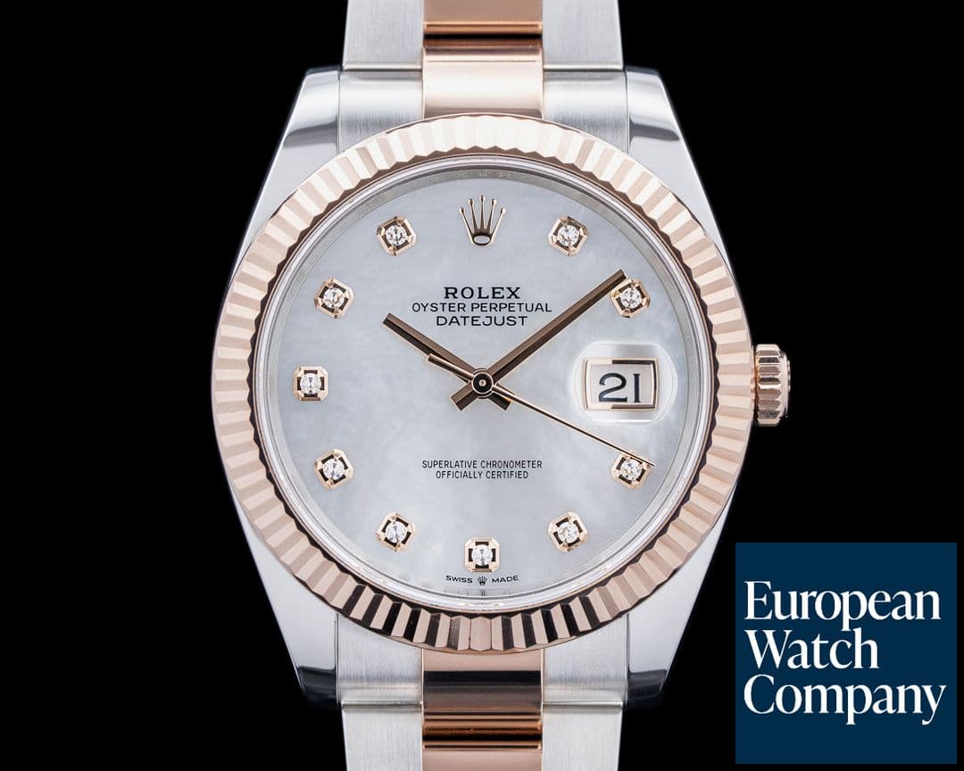 Image of Rolex 126331 Datejust 41MM 18K Everose Gold / SS MOP Diamond Dial