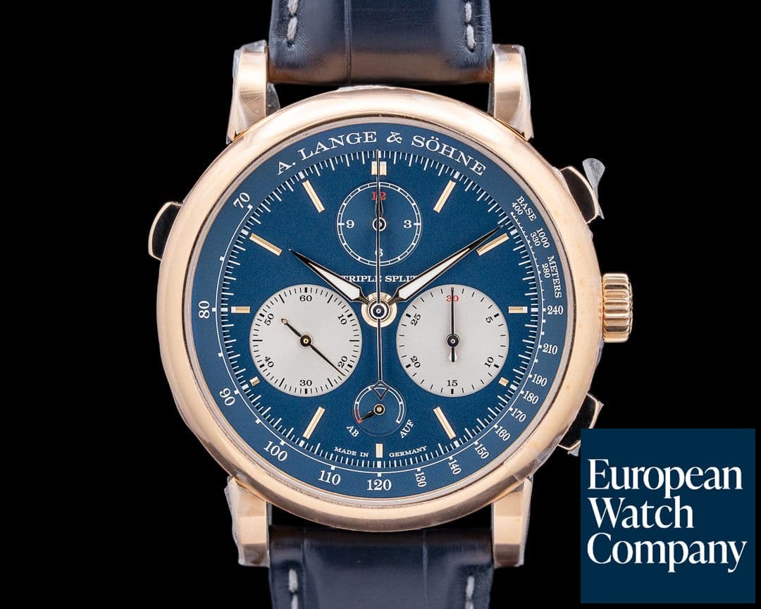 Image of A. Lange and Sohne 424.037F Triple Split 18K Rose Gold Blue Dial LIMITED UNWORN
