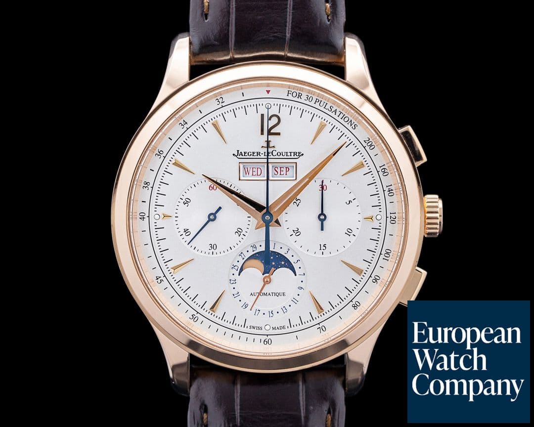 Image of Jaeger LeCoultre Q413252J Master Control Chronograph Calendar 18K Rose Gold Silver Dial