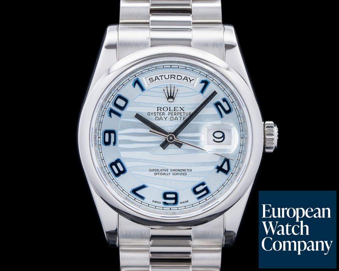 Image of Rolex 118206 Day-Date President Platinum Ice Blue Arabic Dial
