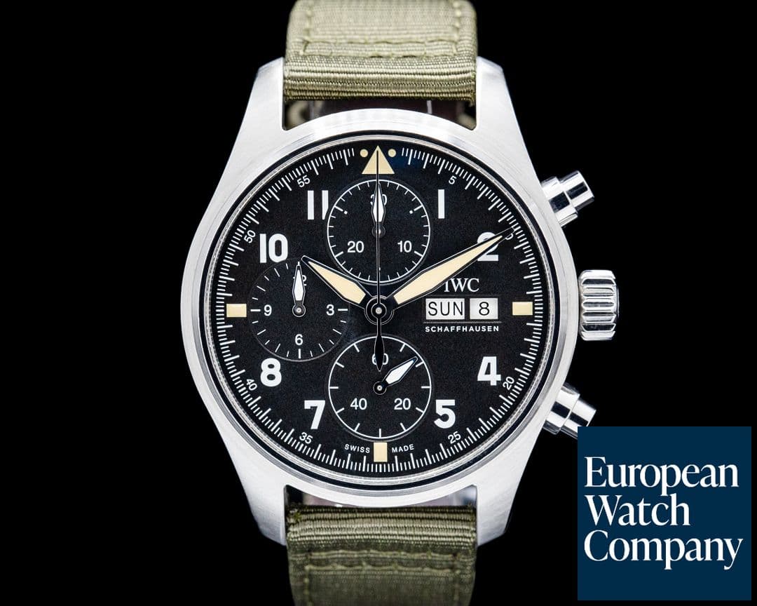 Image of IWC IW387901 Pilot's Watch Chronograph Spitfire SS Black Dial