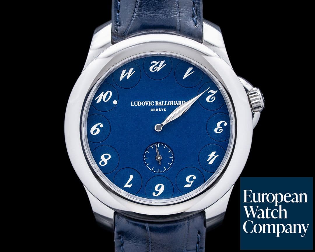 Image of Ludovic Ballouard Upside Down Platinum Blue Petrol Dial 2024