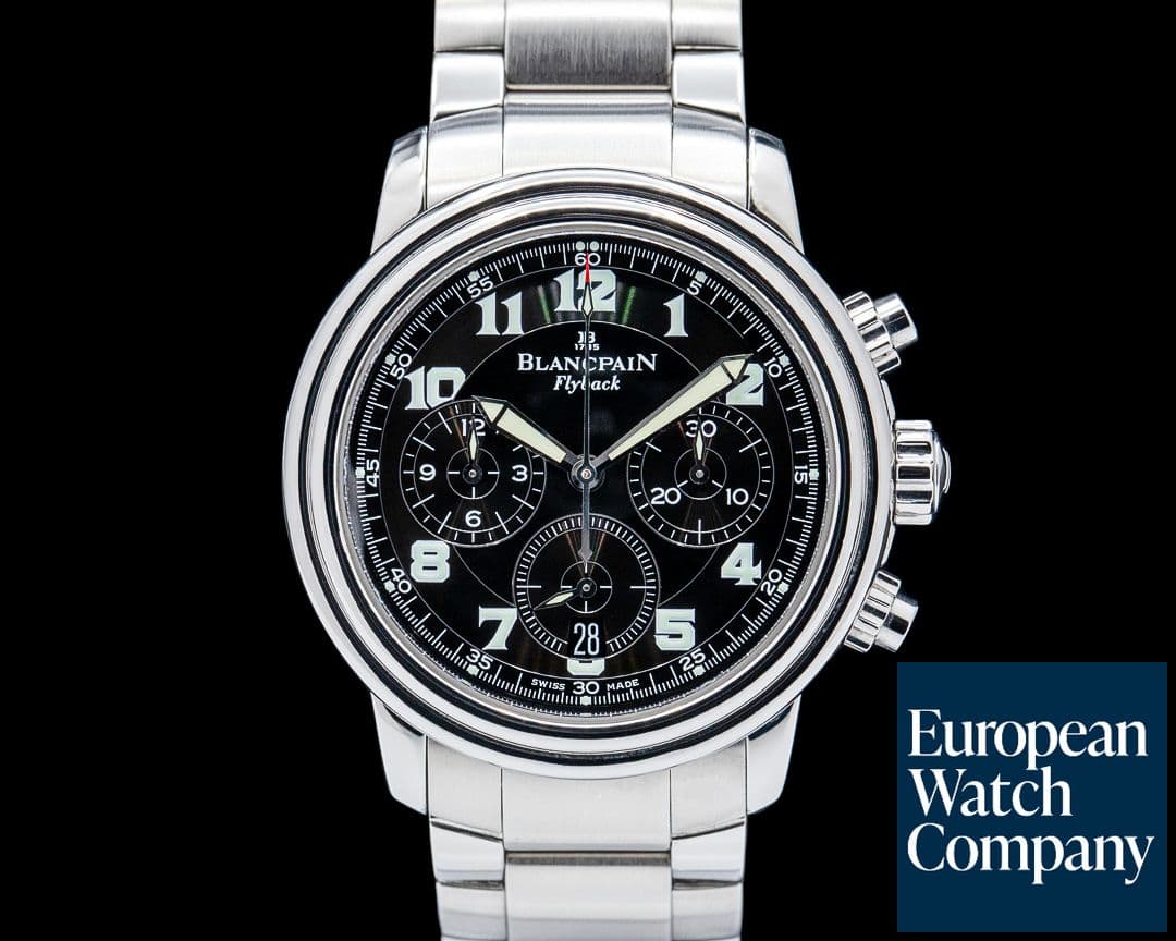 Image of Blancpain 2185F-1130-71 Leman Flyback Chronograph SS Black Dial