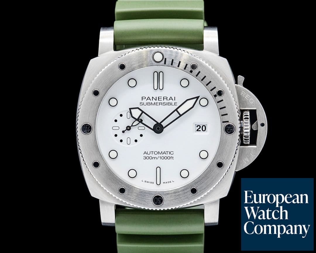 Image of Panerai PAM01226 Submersible QuarantaQuattro Bianco SS White Dial