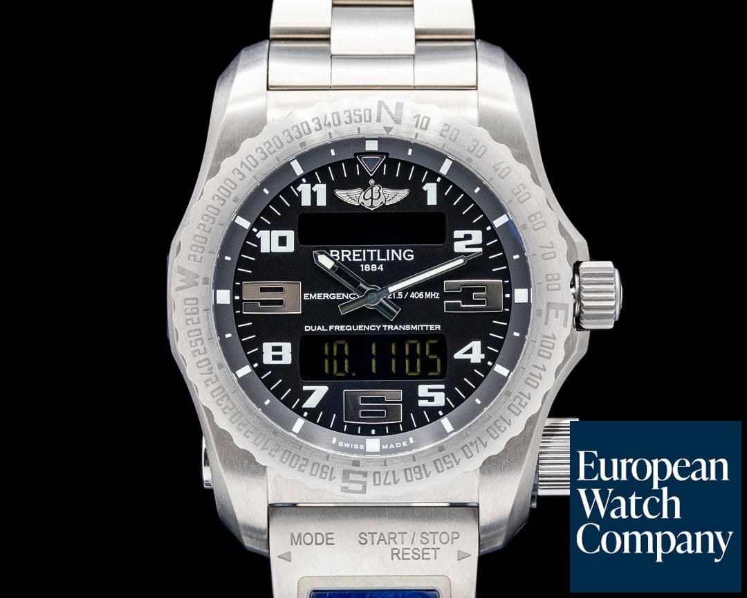 Image of Breitling E76325 Emergency II Titanium Black Dial