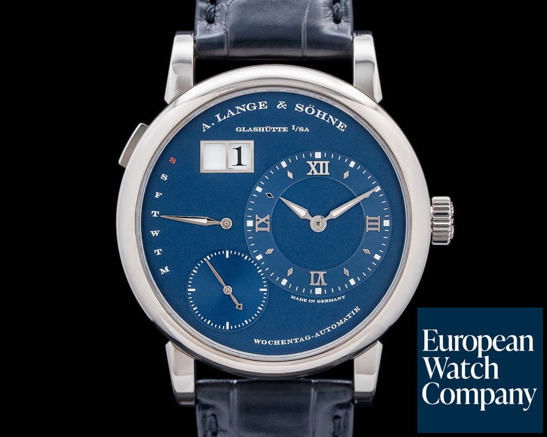 Image of A. Lange and Sohne 320.028 Lange 1 Daymatic 18K White Gold Blue Dial