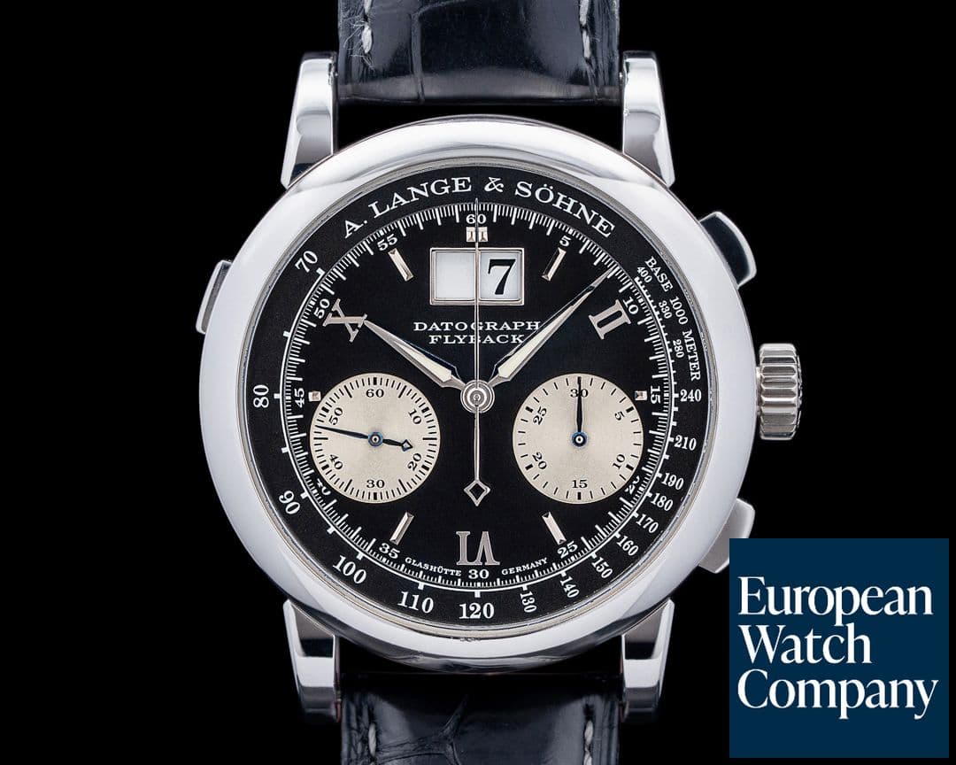 Image of A. Lange and Sohne 403.035F Datograph Black First Series Meter Dial Platinum Deployant