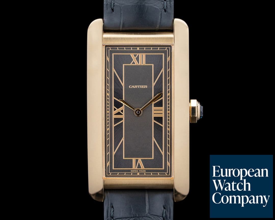 Image of Cartier WGTA0295 Tank Americaine Gray 18K Yellow Gold Gray Dial