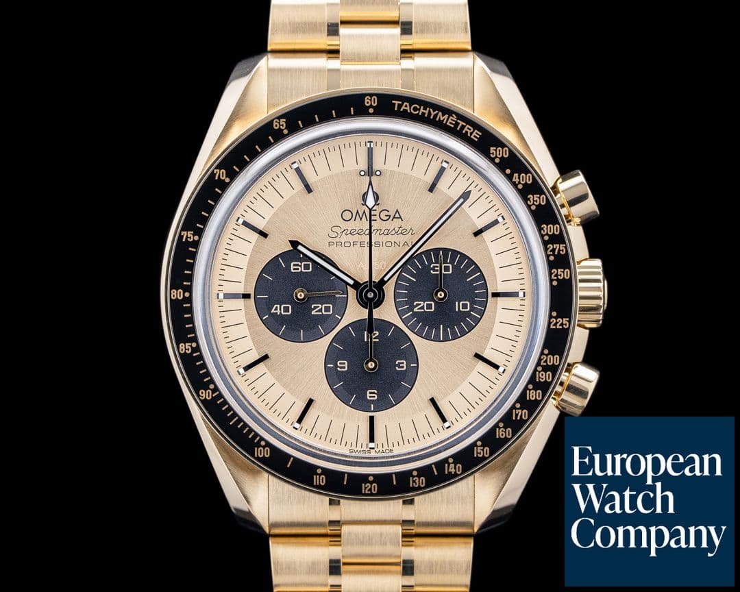 Image of Omega Speedmaster Moonwatch Professional 18K Yellow Gold Champagne Dial