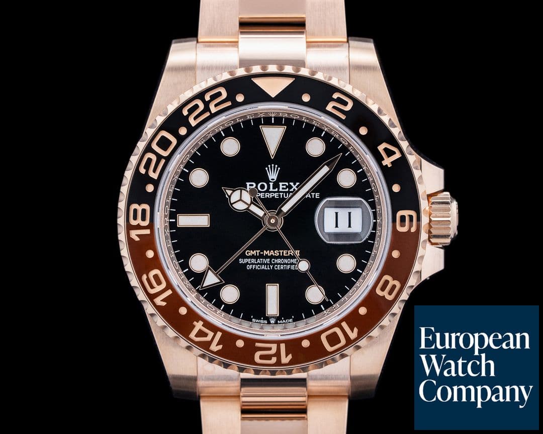 Image of Rolex 126715CHNR GMT-Master II "Root Beer" 18K Everose Black Dial