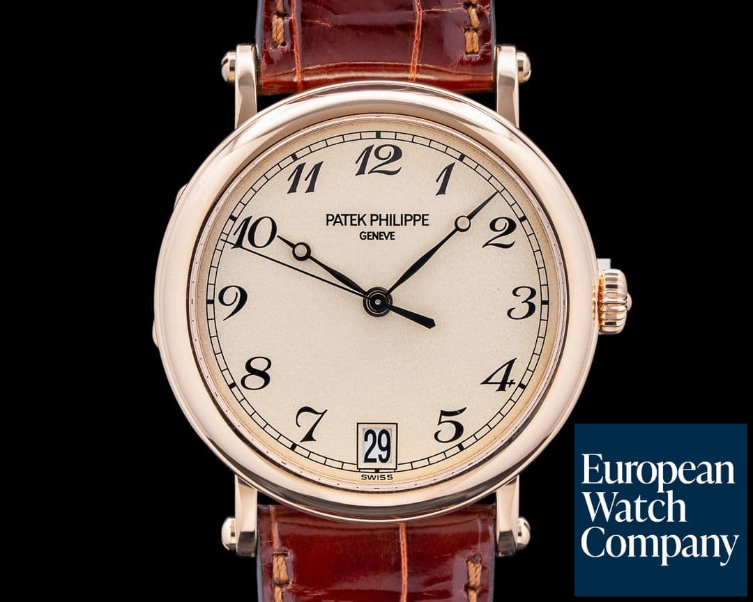 Image of Patek Philippe 5053R Calatrava Officer's Case 18K Rose Gold Champagne Dial
